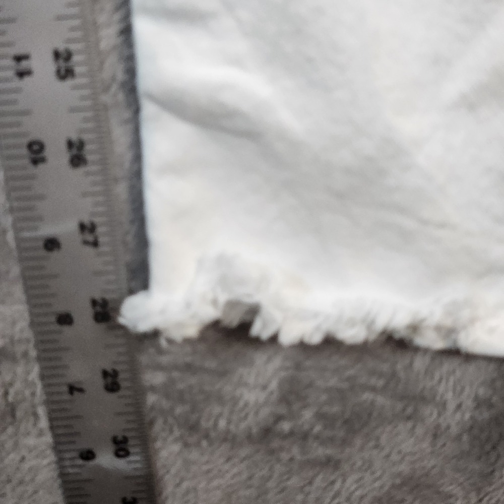 Peruvian Connection Jeans Womens 10 White Cimarron Raw Distressed Hem Button Fly - Picture 6 of 7